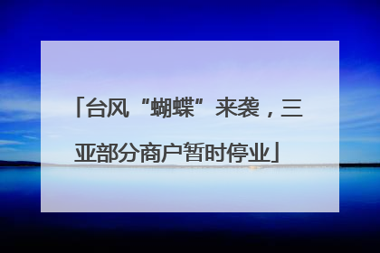 台风“蝴蝶”来袭，三亚部分商户暂时停业