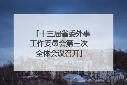 十三届省委外事工作委员会第三次全体会议召开