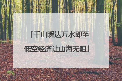 千山瞬达万水即至 低空经济让山海无阻