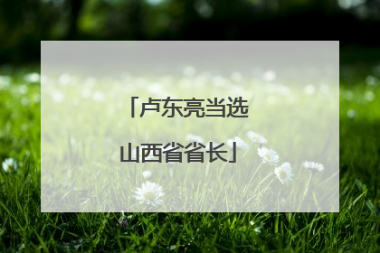 卢东亮当选山西省省长