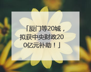 厦门等20城，拟获中央财政200亿元补助！