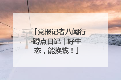 党报记者八闽行·蹲点日记｜好生态，能换钱！