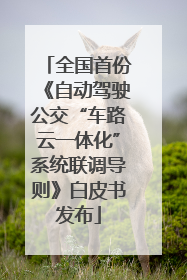 全国首份《自动驾驶公交“车路云一体化”系统联调导则》白皮书发布