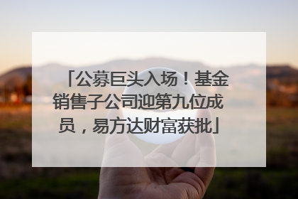 公募巨头入场！基金销售子公司迎第九位成员，易方达财富获批