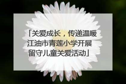 关爱成长，传递温暖 江油市青莲小学开展留守儿童关爱活动