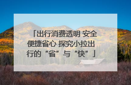 出行消费透明 安全便捷省心 探究小拉出行的“省”与“快”