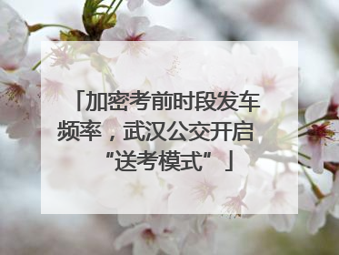 加密考前时段发车频率，武汉公交开启“送考模式”