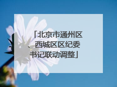 北京市通州区、西城区区纪委书记联动调整