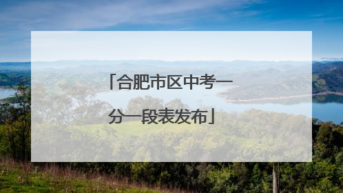 合肥市区中考一分一段表发布