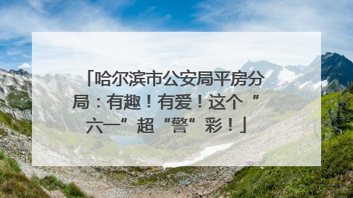 哈尔滨市公安局平房分局：有趣！有爱！这个“六一”超“警”彩！