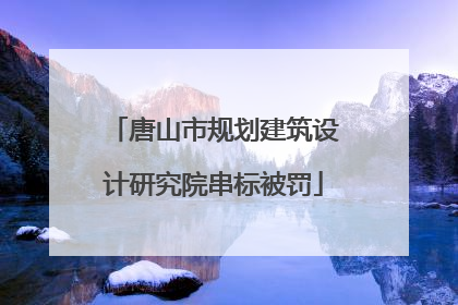 唐山市规划建筑设计研究院串标被罚