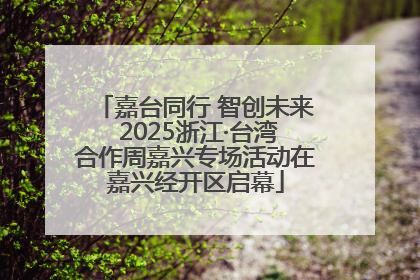 嘉台同行 智创未来 2025浙江·台湾合作周嘉兴专场活动在嘉兴经开区启幕