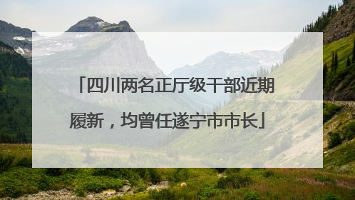 四川两名正厅级干部近期履新，均曾任遂宁市市长