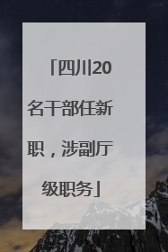 四川20名干部任新职，涉副厅级职务
