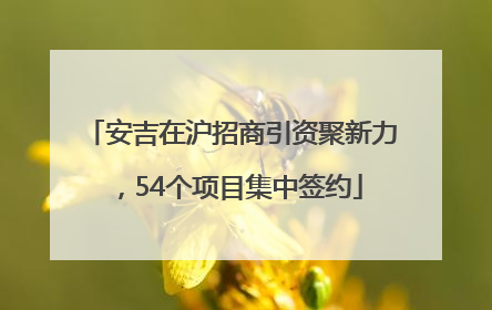 安吉在沪招商引资聚新力，54个项目集中签约