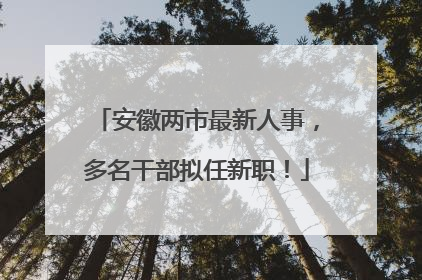 安徽两市最新人事，多名干部拟任新职！