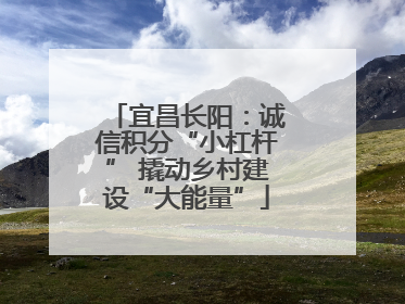 宜昌长阳：诚信积分“小杠杆” 撬动乡村建设“大能量”