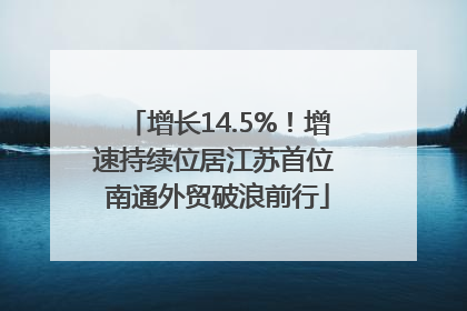 增长14.5%！增速持续位居江苏首位 南通外贸破浪前行