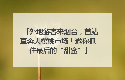 外地游客来烟台，首站直奔大樱桃市场！邀你抓住最后的“甜蜜”