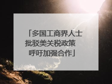 多国工商界人士批驳美关税政策 呼吁加强合作