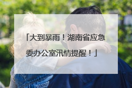 大到暴雨！湖南省应急委办公室汛情提醒！