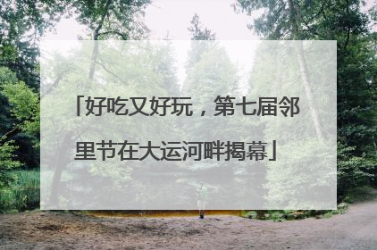 好吃又好玩，第七届邻里节在大运河畔揭幕