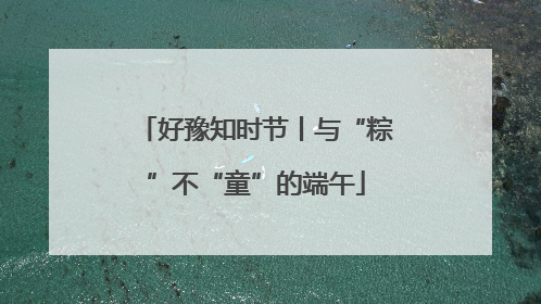 好豫知时节丨与“粽”不“童”的端午