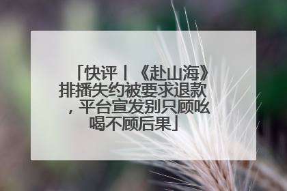 快评丨《赴山海》排播失约被要求退款，平台宣发别只顾吆喝不顾后果
