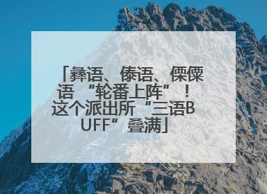 彝语、傣语、傈僳语 “轮番上阵”！这个派出所“三语BUFF”叠满