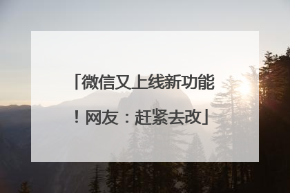 微信又上线新功能！网友：赶紧去改