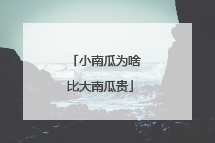 小南瓜为啥比大南瓜贵