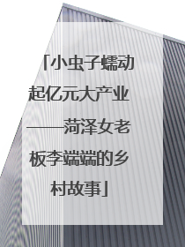 小虫子蠕动起亿元大产业——菏泽女老板李端端的乡村故事