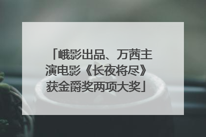 峨影出品、万茜主演电影《长夜将尽》获金爵奖两项大奖