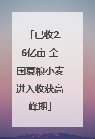 已收2.6亿亩 全国夏粮小麦进入收获高峰期