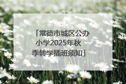 常德市城区公办小学2025年秋季转学插班须知