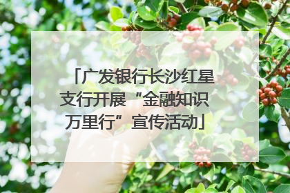 广发银行长沙红星支行开展“金融知识万里行”宣传活动