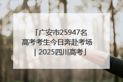 广安市25947名高考考生今日奔赴考场｜2025四川高考