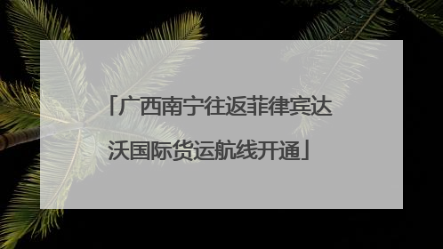 广西南宁往返菲律宾达沃国际货运航线开通