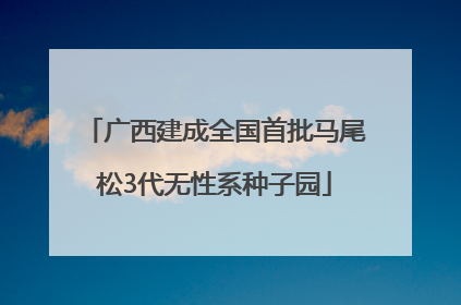 广西建成全国首批马尾松3代无性系种子园