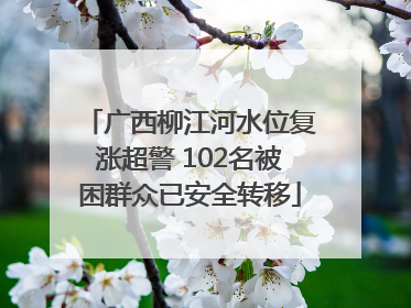 广西柳江河水位复涨超警 102名被困群众已安全转移