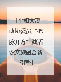 平和大溪：政协委员“把脉开方”激活农文旅融合新引擎