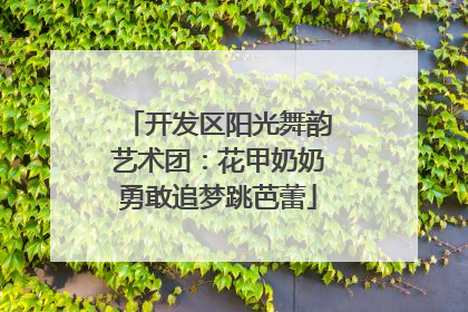 开发区阳光舞韵艺术团：花甲奶奶勇敢追梦跳芭蕾