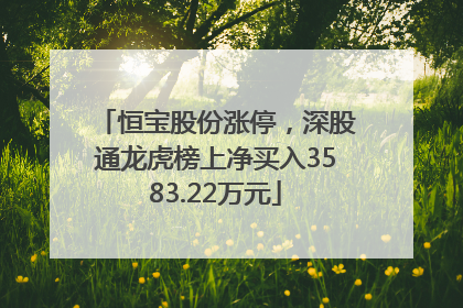 恒宝股份涨停，深股通龙虎榜上净买入3583.22万元