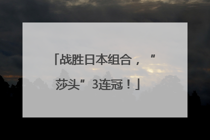 战胜日本组合，“莎头”3连冠！
