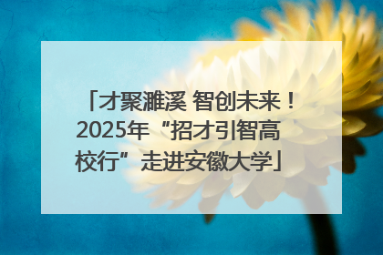 才聚濉溪 智创未来！2025年“招才引智高校行”走进安徽大学
