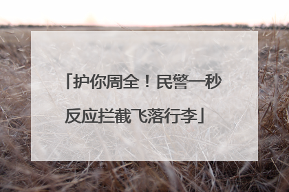 护你周全！民警一秒反应拦截飞落行李