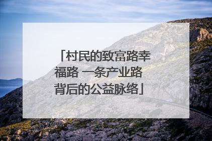 村民的致富路幸福路 一条产业路背后的公益脉络