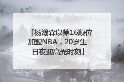 杨瀚森以第16顺位加盟NBA，20岁生日夜迎高光时刻