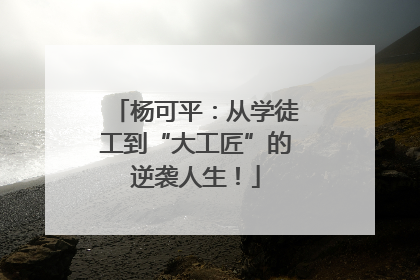 杨可平：从学徒工到“大工匠”的逆袭人生！