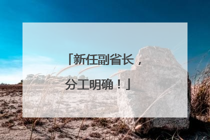新任副省长，分工明确！